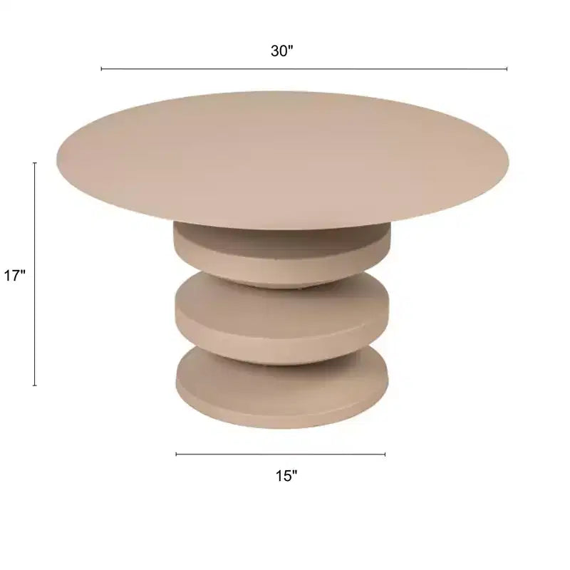 Table basse accordéon en métal Storied Home, beige