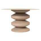 Table basse accordéon en métal Storied Home, beige