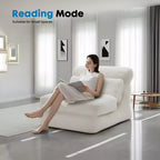 JIONJOY Canapé-lit convertible 3 en 1 - Fauteuil-lit avec mousse haute densité, chaise longue dépliante portable - Blanc