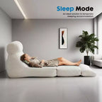 JIONJOY Canapé-lit convertible 3 en 1 - Fauteuil-lit avec mousse haute densité, chaise longue dépliante portable - Blanc
