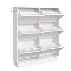 Meuble à chaussures étroit Okak, meuble à chaussures avec 6 tiroirs basculants et étagère réglable, rangement à chaussures pour entrée, salon, couloir