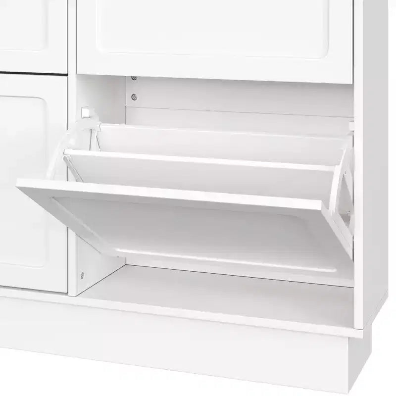 Meuble à chaussures étroit Okak, meuble à chaussures avec 6 tiroirs basculants et étagère réglable, rangement à chaussures pour entrée, salon, couloir