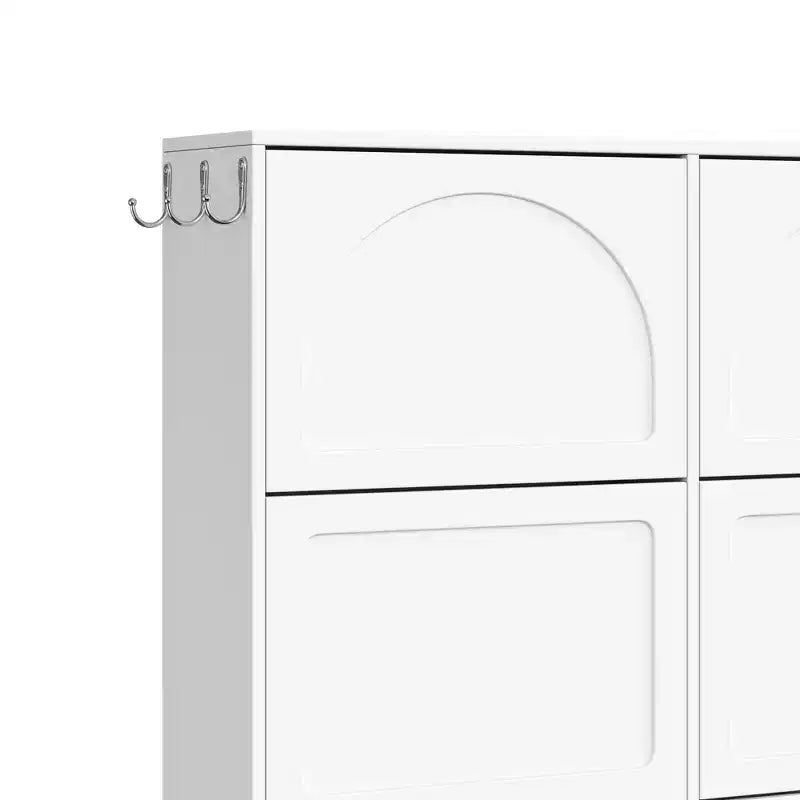 Meuble à chaussures étroit Okak, meuble à chaussures avec 6 tiroirs basculants et étagère réglable, rangement à chaussures pour entrée, salon, couloir