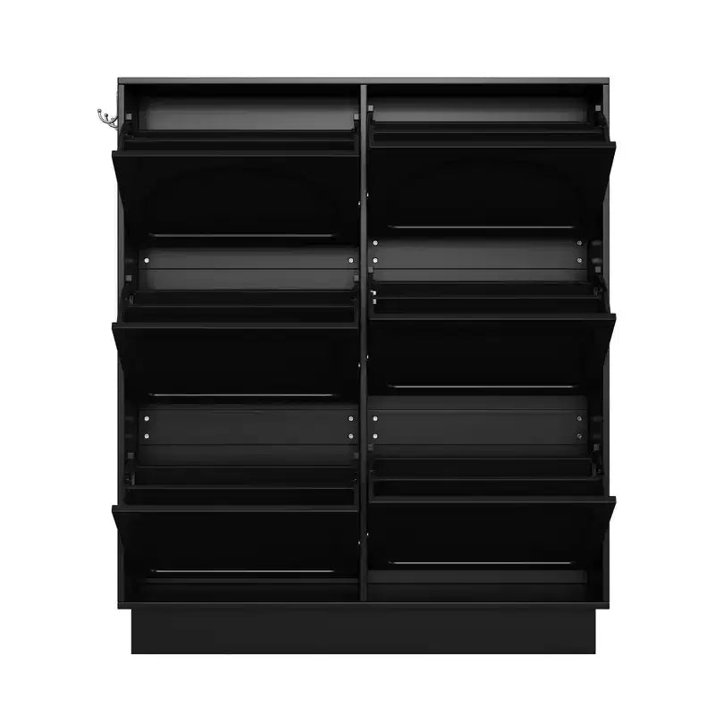 Meuble à chaussures étroit Okak, meuble à chaussures avec 6 tiroirs basculants et étagère réglable, rangement à chaussures pour entrée, salon, couloir