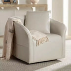 Fauteuil pivotant en similicuir Charlie Crème Studio 55D