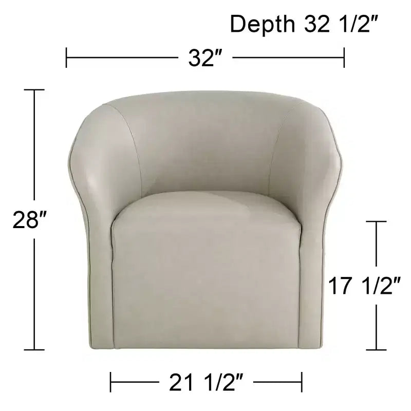 Fauteuil pivotant en similicuir Charlie Crème Studio 55D