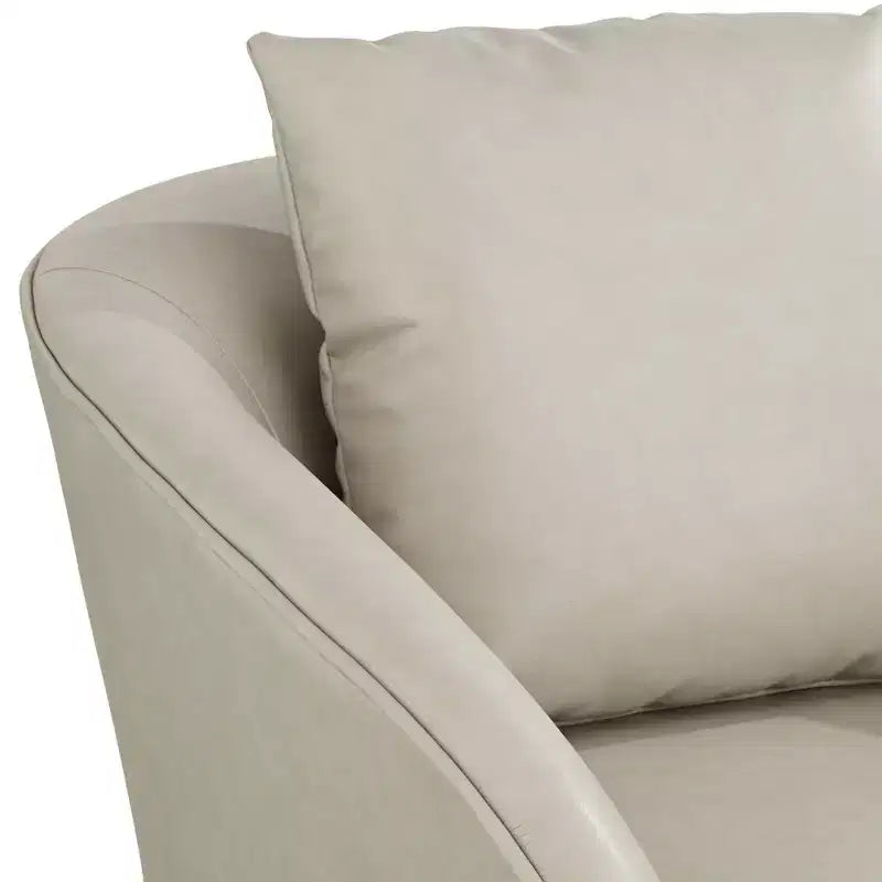 Fauteuil pivotant en similicuir Charlie Crème Studio 55D