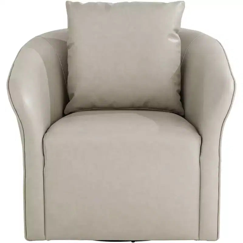 Fauteuil pivotant en similicuir Charlie Crème Studio 55D