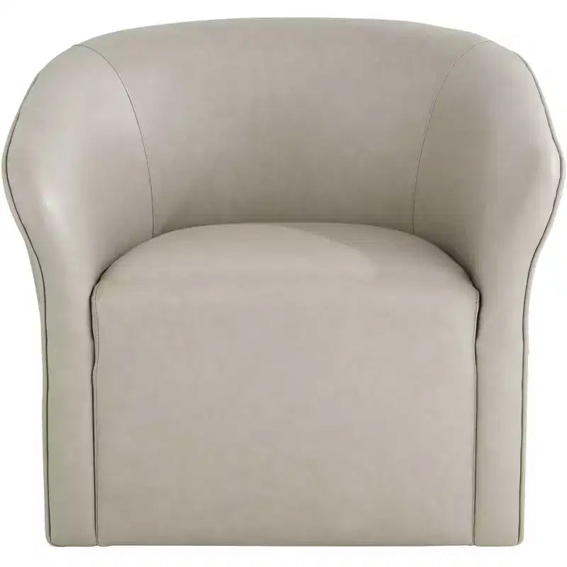 Fauteuil pivotant en similicuir Charlie Crème Studio 55D