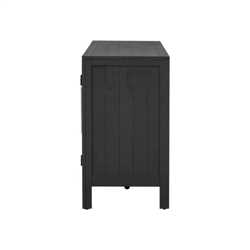 Buffet Luxystar avec MDF+placage de pin et étagères réglables pour Salons et Entrées, Noir
