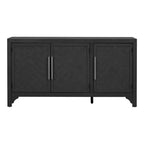 Buffet Luxystar avec MDF+placage de pin et étagères réglables pour Salons et Entrées, Noir