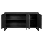 Buffet Luxystar avec MDF+placage de pin et étagères réglables pour Salons et Entrées, Noir