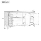 Buffet Luxystar avec MDF+placage de pin et étagères réglables pour Salons et Entrées, Noir