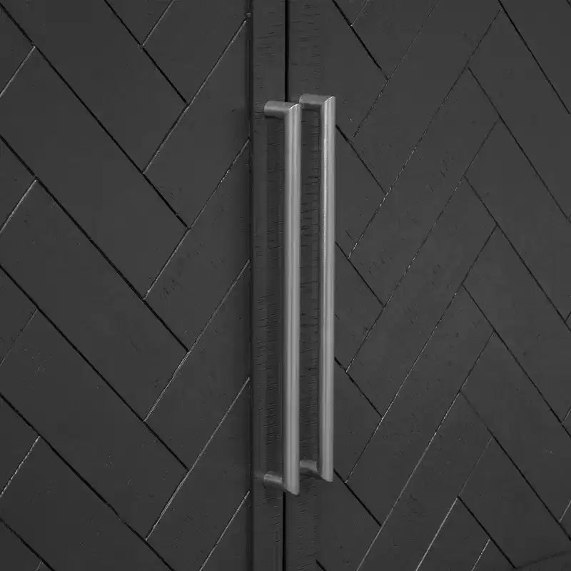 Buffet Luxystar avec MDF+placage de pin et étagères réglables pour Salons et Entrées, Noir