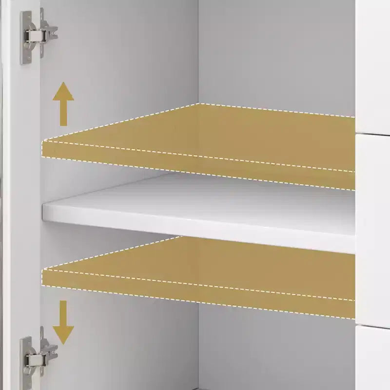 COZONY Buffet de 56 pouces avec 2 portes en verre cannelé, 3 grands tiroirs, meuble de bar à café moderne pour cuisine, salle à manger, salon