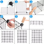 Acekool Organisateur de Rangement Modulaire 20 Cubes, Étagère et Rayonnage Multi-Unités en Treillis Métallique, Conception Ajustable, Noir