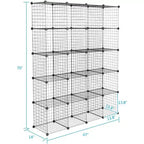 Acekool Organisateur de Rangement Modulaire 20 Cubes, Étagère et Rayonnage Multi-Unités en Treillis Métallique, Conception Ajustable, Noir