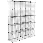 Acekool Organisateur de Rangement Modulaire 20 Cubes, Étagère et Rayonnage Multi-Unités en Treillis Métallique, Conception Ajustable, Noir