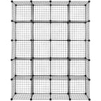 Acekool Organisateur de Rangement Modulaire 20 Cubes, Étagère et Rayonnage Multi-Unités en Treillis Métallique, Conception Ajustable, Noir