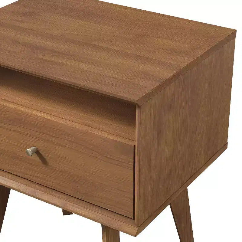 Galano Abby Serene Table de chevet à 1 tiroir avec rangement, lot de 2 - Noyer ambré