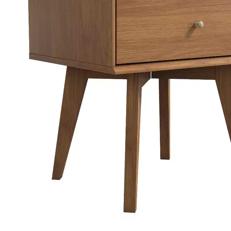 Galano Abby Serene Table de chevet à 1 tiroir avec rangement, lot de 2 - Noyer ambré