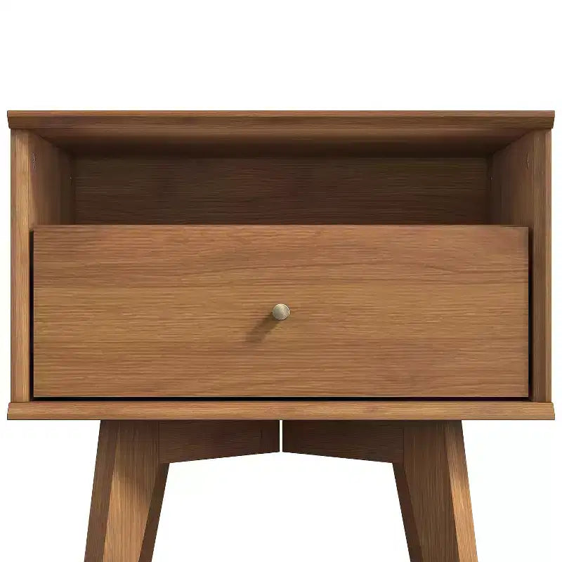 Galano Abby Serene Table de chevet à 1 tiroir avec rangement, lot de 2 - Noyer ambré