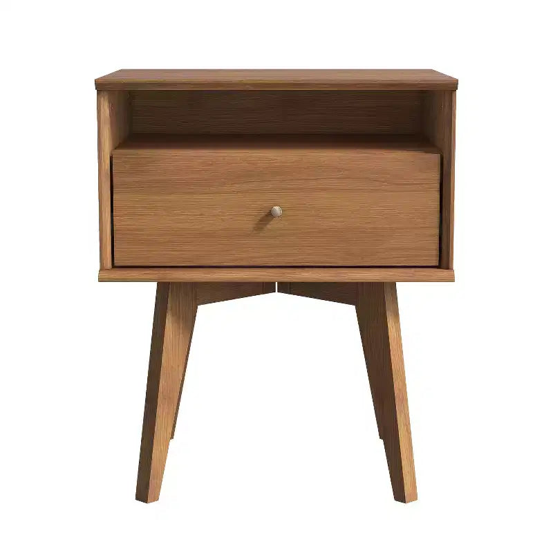 Galano Abby Serene Table de chevet à 1 tiroir avec rangement, lot de 2 - Noyer ambré