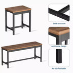 Ensemble de table à manger extensible TROPOW pour 6 à 8 personnes, table en bois de style rustique avec 2 bancs et 2 tabourets