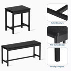 Ensemble de table à manger extensible TROPOW pour 6 à 8 personnes, table en bois de style rustique avec 2 bancs et 2 tabourets