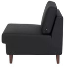Fauteuil de réception central rembourré Flash Furniture HERCULES Artemis avec pieds en noyer et patins ajustables
