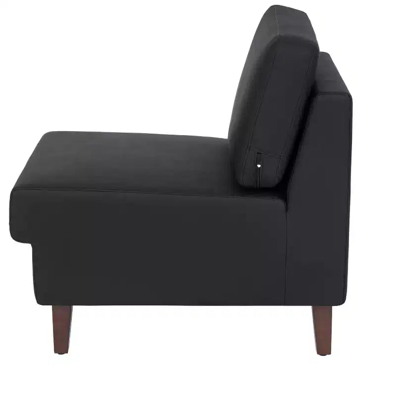 Fauteuil de réception central rembourré Flash Furniture HERCULES Artemis avec pieds en noyer et patins ajustables