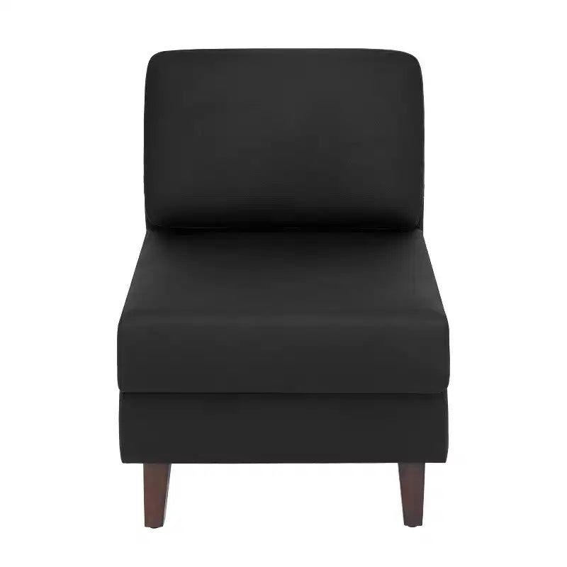 Fauteuil de réception central rembourré Flash Furniture HERCULES Artemis avec pieds en noyer et patins ajustables