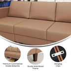 Fauteuil de réception central rembourré Flash Furniture HERCULES Artemis avec pieds en noyer et patins ajustables