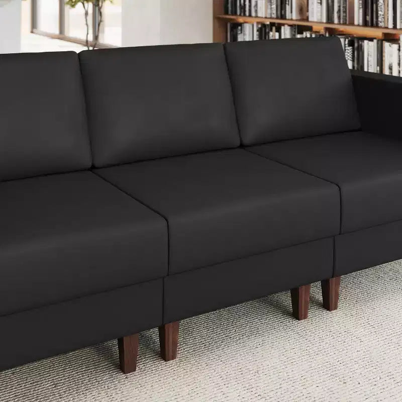 Fauteuil de réception central rembourré Flash Furniture HERCULES Artemis avec pieds en noyer et patins ajustables