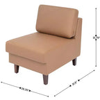 Fauteuil de réception central rembourré Flash Furniture HERCULES Artemis avec pieds en noyer et patins ajustables