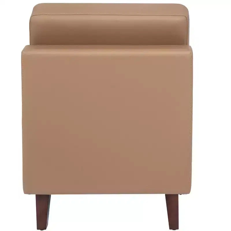 Fauteuil de réception central rembourré Flash Furniture HERCULES Artemis avec pieds en noyer et patins ajustables