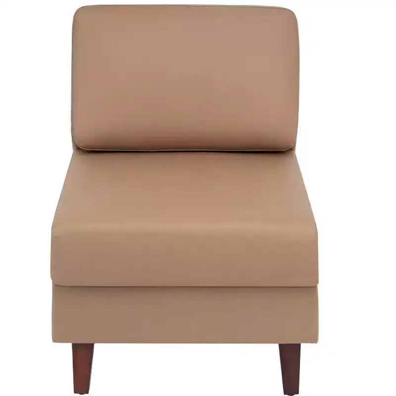 Fauteuil de réception central rembourré Flash Furniture HERCULES Artemis avec pieds en noyer et patins ajustables