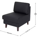 Fauteuil de réception central rembourré Flash Furniture HERCULES Artemis avec pieds en noyer et patins ajustables