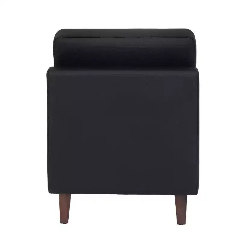 Fauteuil de réception central rembourré Flash Furniture HERCULES Artemis avec pieds en noyer et patins ajustables