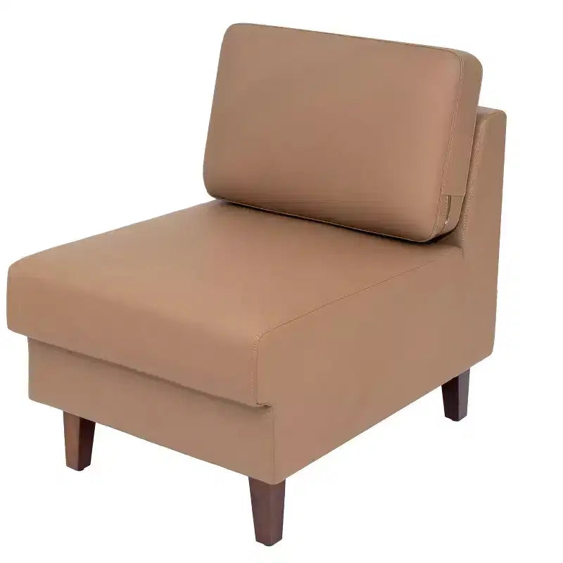 Fauteuil de réception central rembourré Flash Furniture HERCULES Artemis avec pieds en noyer et patins ajustables