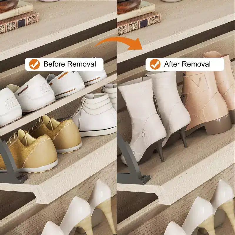 Meuble à chaussures GustoWave avec 6 tiroirs abattants, armoire à chaussures en bois avec étagère réglable, rangement à chaussures