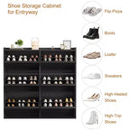 Meuble à chaussures GustoWave avec 6 tiroirs abattants, armoire à chaussures en bois avec étagère réglable, rangement à chaussures