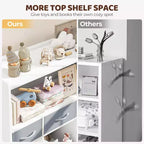 Étagère à livres pour enfants SUGIFT, organisateur de cubes et rangement de jouets avec bacs en tissu, présentoir à livres frontal, organisateur en bois pour salle de jeux et chambre d'enfant.