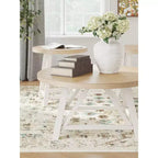 Ensemble de 3 tables basses Signature Design by Ashley Fawndell avec tables d'appoint – Fini blanc antique/brun