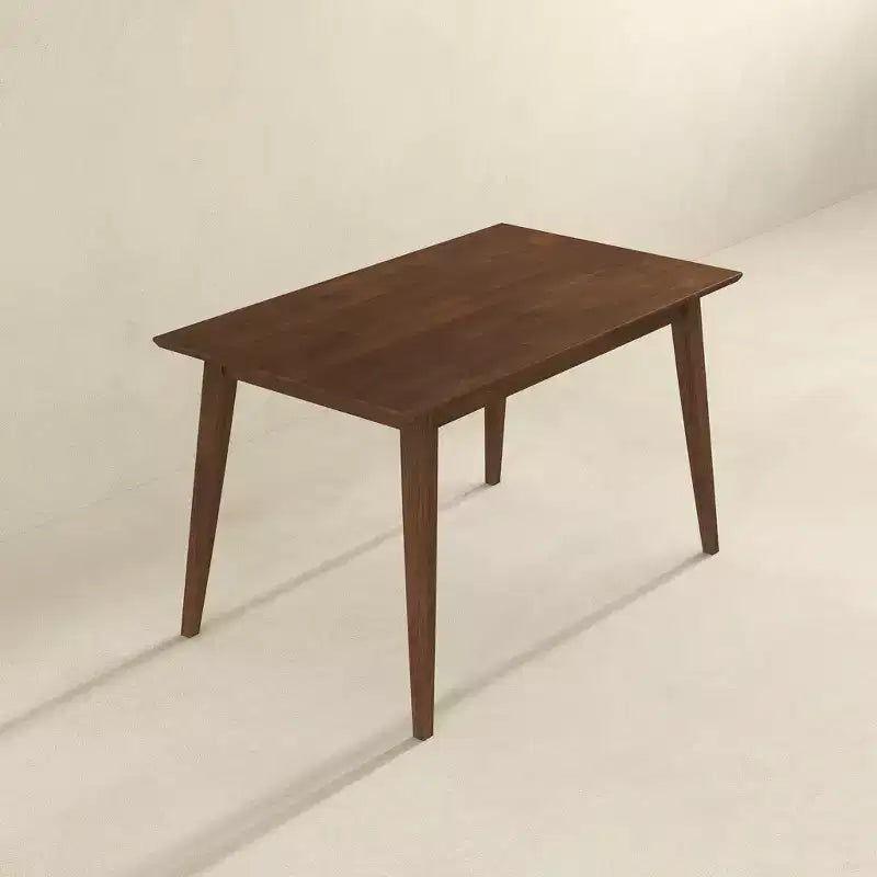 Table à manger rectangulaire en bois massif de style moderne 47 po Table de petit-déjeuner moderne à bords biseautés, 4 places