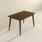Table à manger rectangulaire en bois massif de style moderne 47 po Table de petit-déjeuner moderne à bords biseautés, 4 places