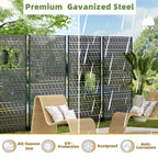 MAYEERTY 72x47 Écran de Panneau d'Intimité Naturel Extérieur Noir, Ensemble de 6 Panneaux Pliants Naturels pour Cour et Jardin