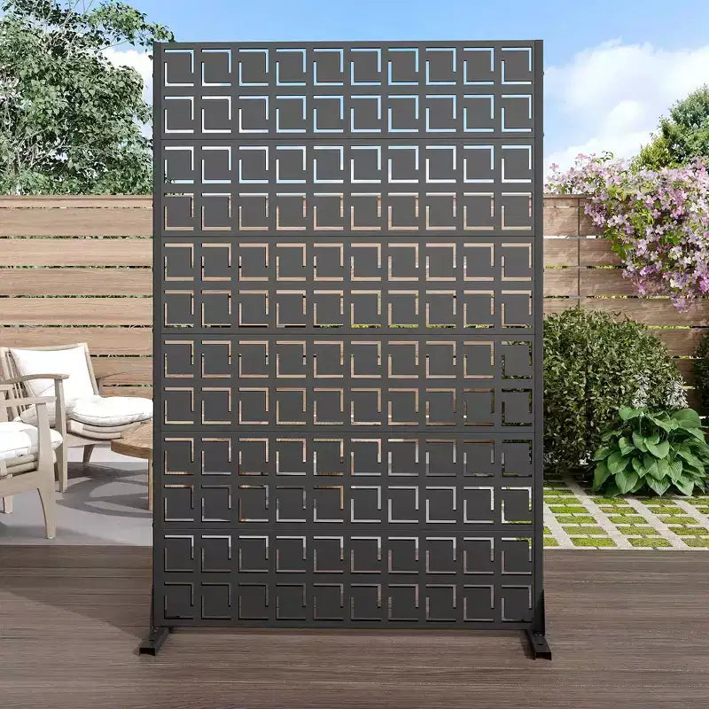 MAYEERTY 72x47 Écran de Panneau d'Intimité Naturel Extérieur Noir, Ensemble de 6 Panneaux Pliants Naturels pour Cour et Jardin
