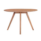 Table de salle à manger Royal Hampton | Plateau rond de 120 cm | Bois de manguier naturel marron fait main | Piétement oblique à quatre pieds