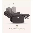Fauteuil inclinable de massage, fauteuil inclinable pivotant en cuir PU pour salon, chambre de bébé ou cinéma maison, canapé inclinable ergonomique avec porte-gobelets